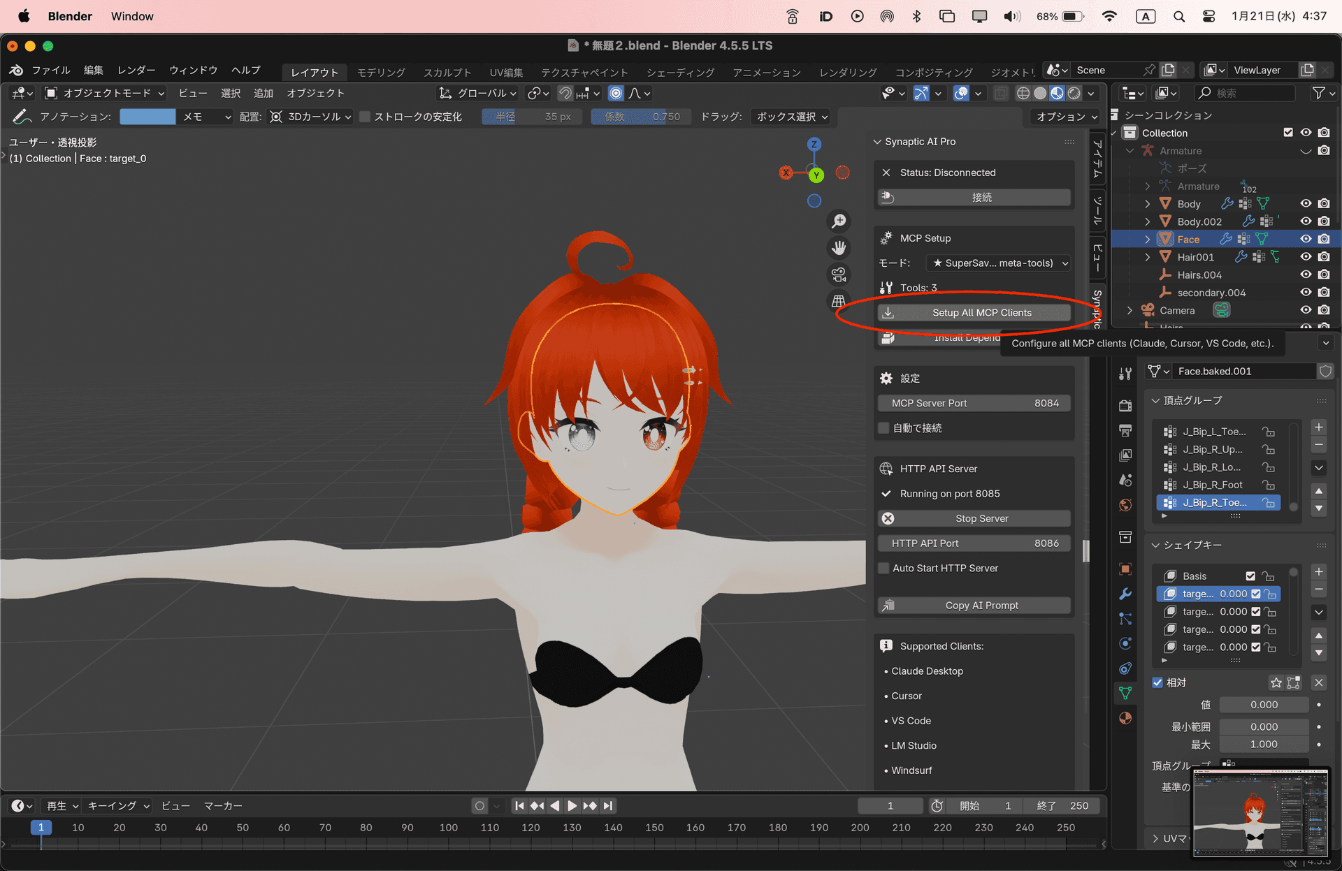 Click Setup All MCP Clients